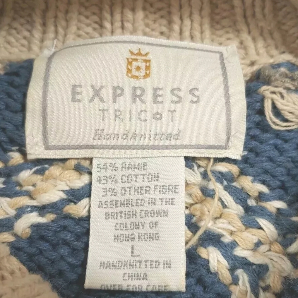 Express Tricot 3d Handknitted Patchwork Sweater L… - image 7